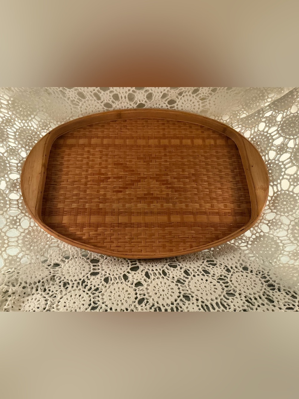 Wicker and Wood Tray